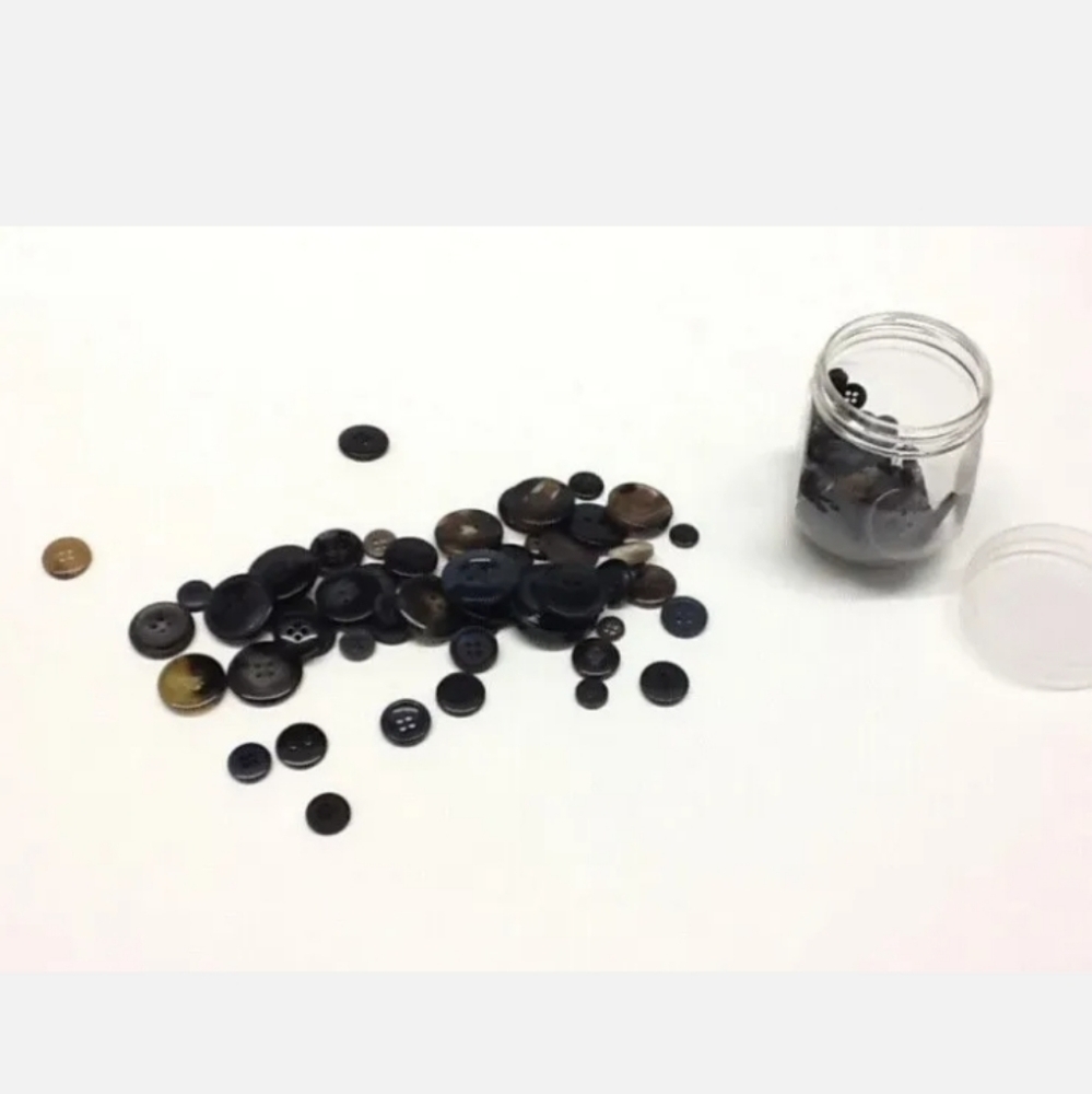 BUTTONS Assorted Random Black and Brown Plastic Buttons 80+